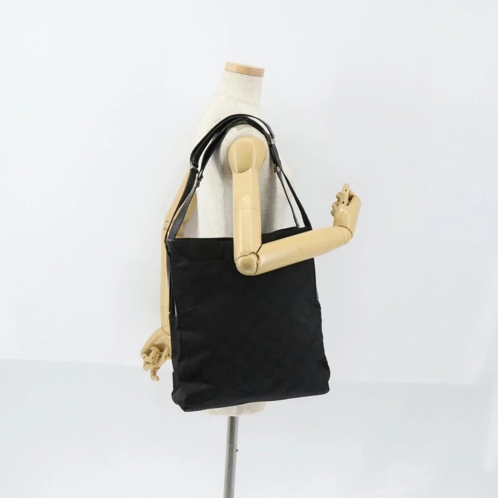 GUCCI GG Canvas Shoulder Bag Black